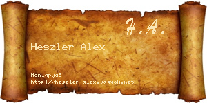 Heszler Alex névjegykártya