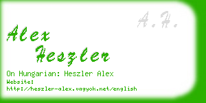 alex heszler business card